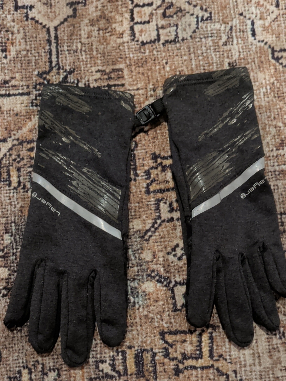 Layer 8 Black Women's Reflective Gloves with Touchscreen Tips